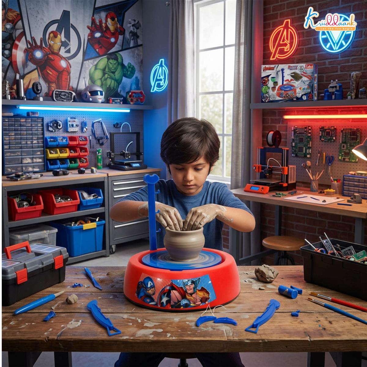 Kriiddaank Marvel Avengers Theme Pottery Wheel