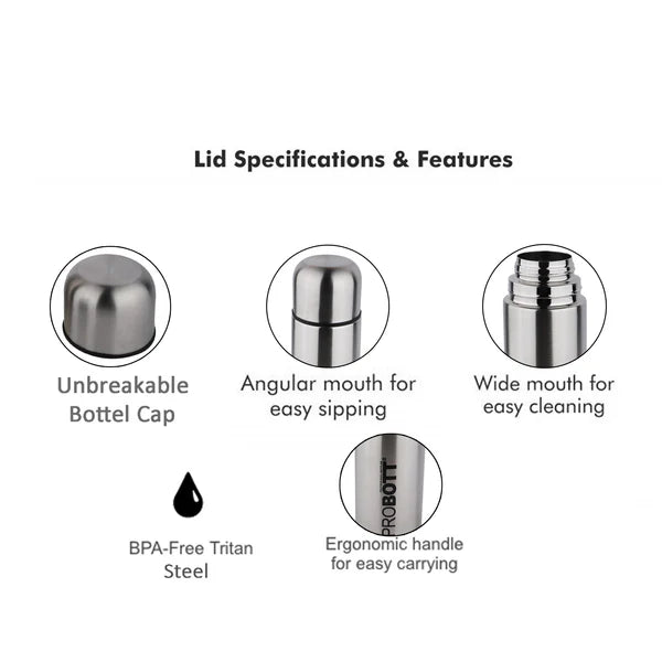 Probott Old Edition water bottle Silver 750ml