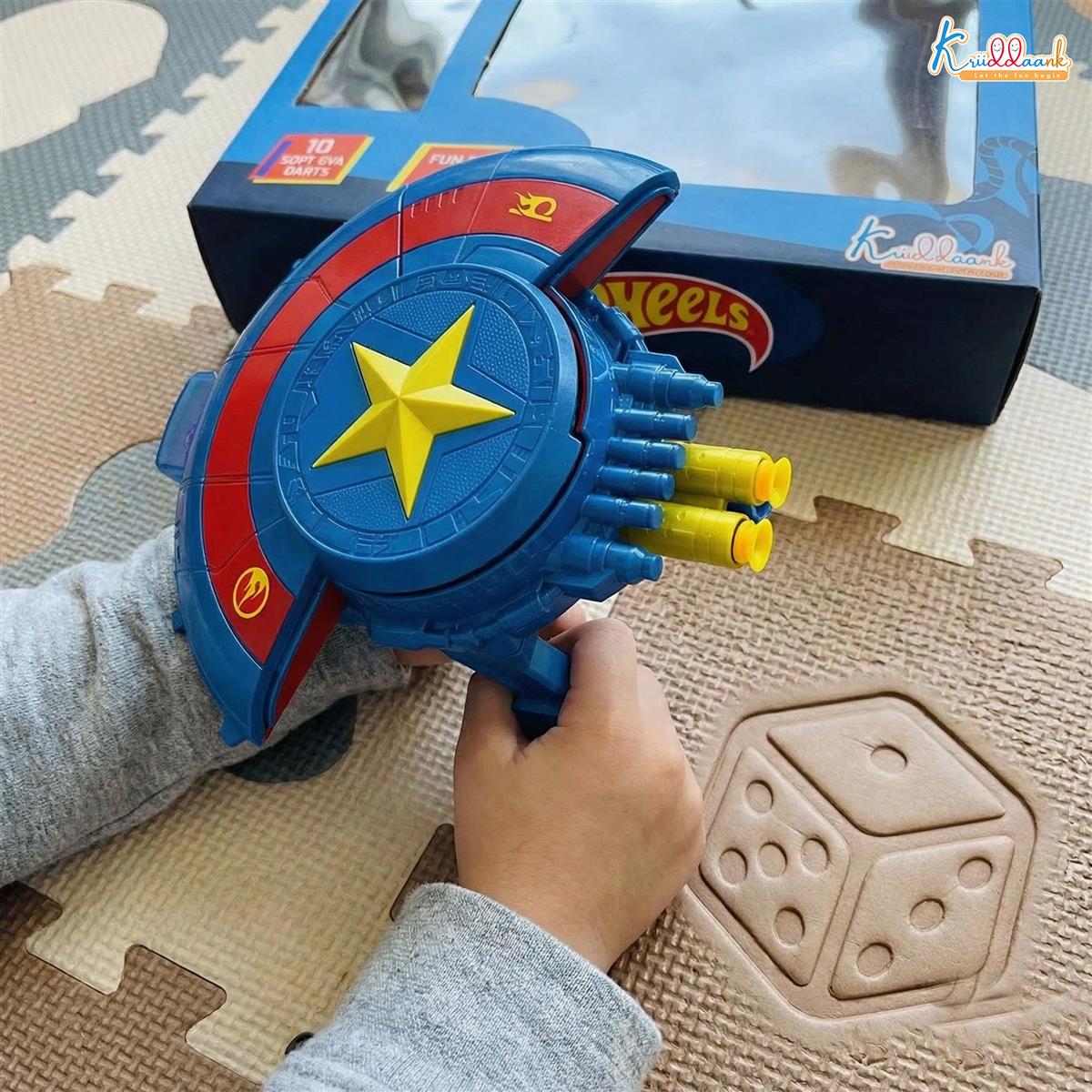 kriiddaank Hot Wheels Shield Striker Dart Blaster Toy for Kids