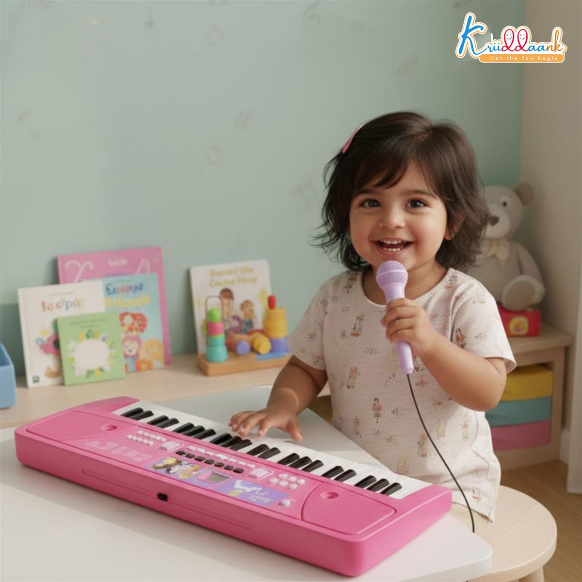 Kriiddaank Disney Princess Keyboard Piano for Kids - 37 Keys Pink
