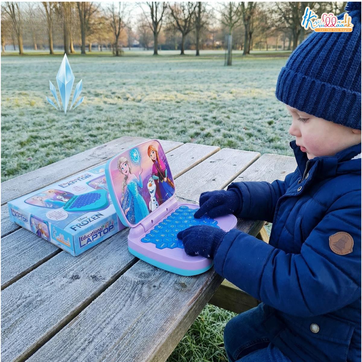 Kriiddaank Frozen Theme Educational Laptop for Kids â€“ Screen-Free Learning Toy for Preschoolers