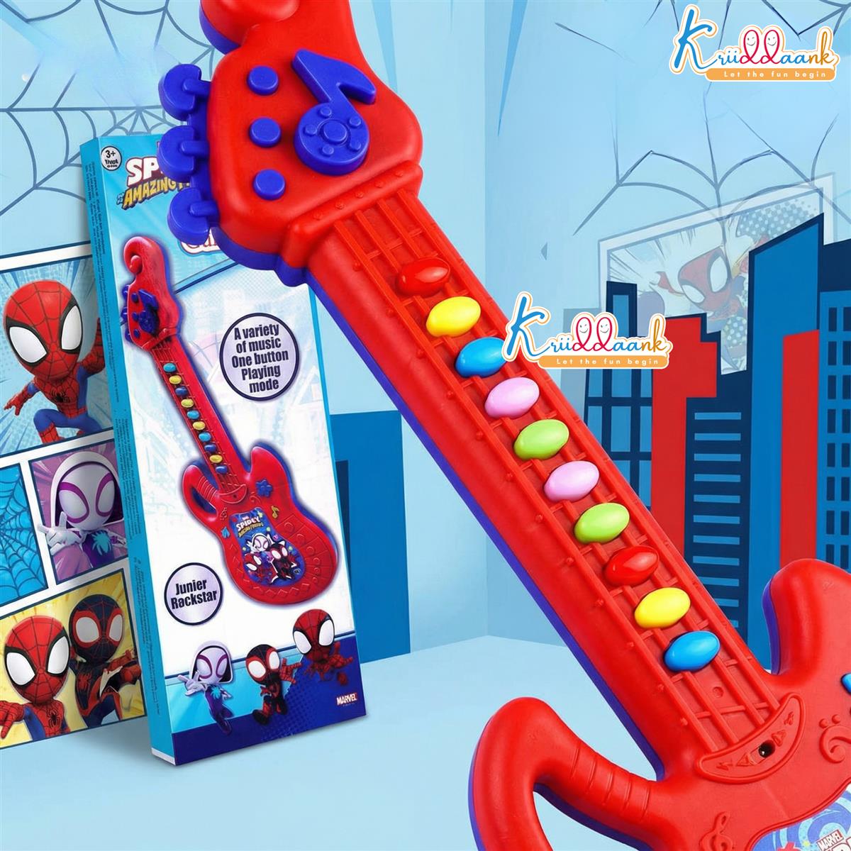 Kriiddaank Spiderman Musical Guitar for Toddlers - Junior Rockstar Sing