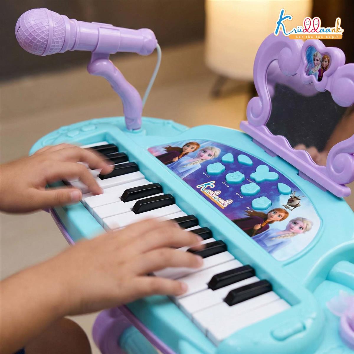 Kriiddaank Frozen-Themed Little Pianist Keyboard with Microphone & Stool