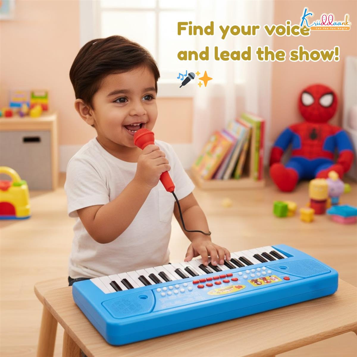 Kriiddaank Spiderman Keyboard Piano for Kids - 37 Keys