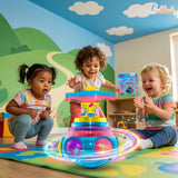 Kriiddaank Peppa Pig Dizzy Glow Top - Musical Spinning Top Toy with LED Flashing Lights,