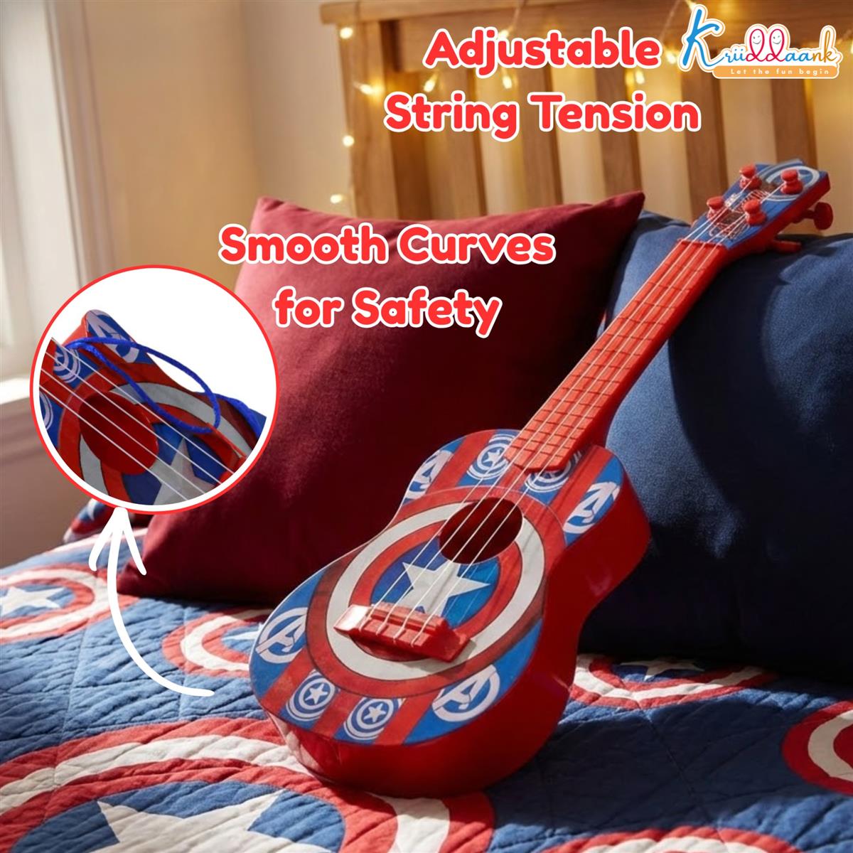 Kriiddaank Marvel Avenger Theme 4-String Guitar for Kids