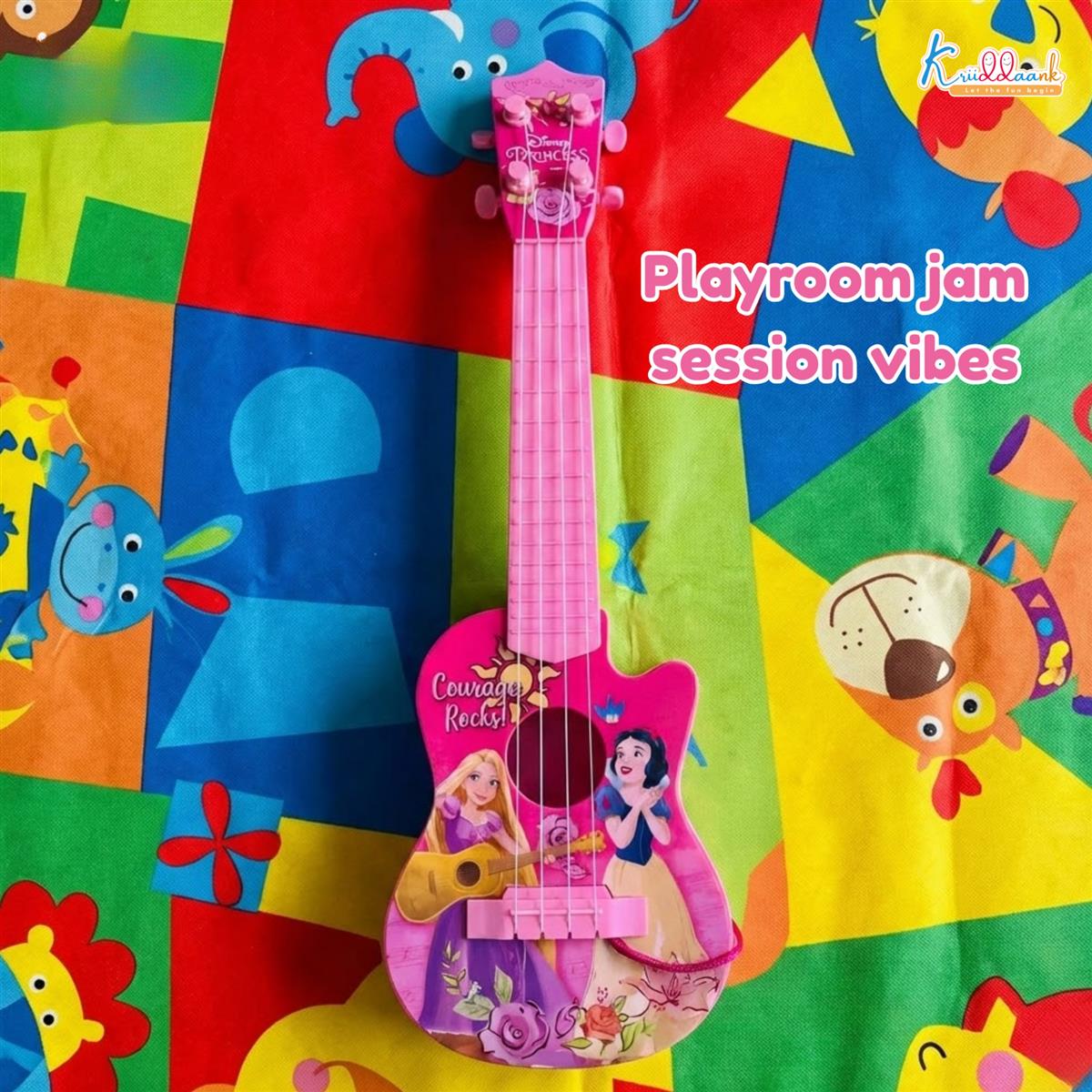 Kriiddaank Disney Princess Theme 4-String Toy Guitar for Girls