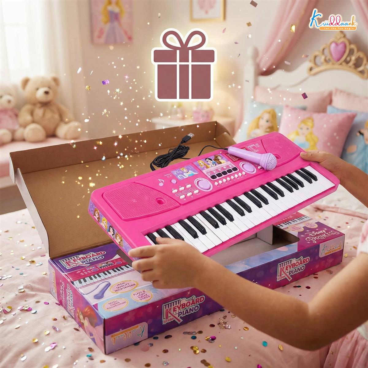 Kriiddaank Princess Keyboard Piano for Girls - 50 Keys (49 Scale Organ)