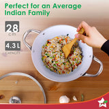 Wonderchef  Eco-Glide Ceramic Kadhai 4.3L, 28cm