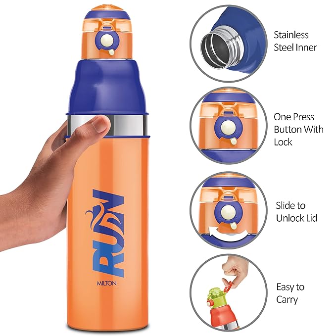 Milton Kool Stunner Kids Water Bottle Orange 900ML