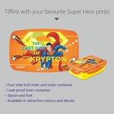 Milton Mini Fun Treat Super Hero Plastic Tiffin Light Yellow