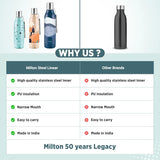 Milton Steel Linear Insulated Water Bottle  Beige 580ML