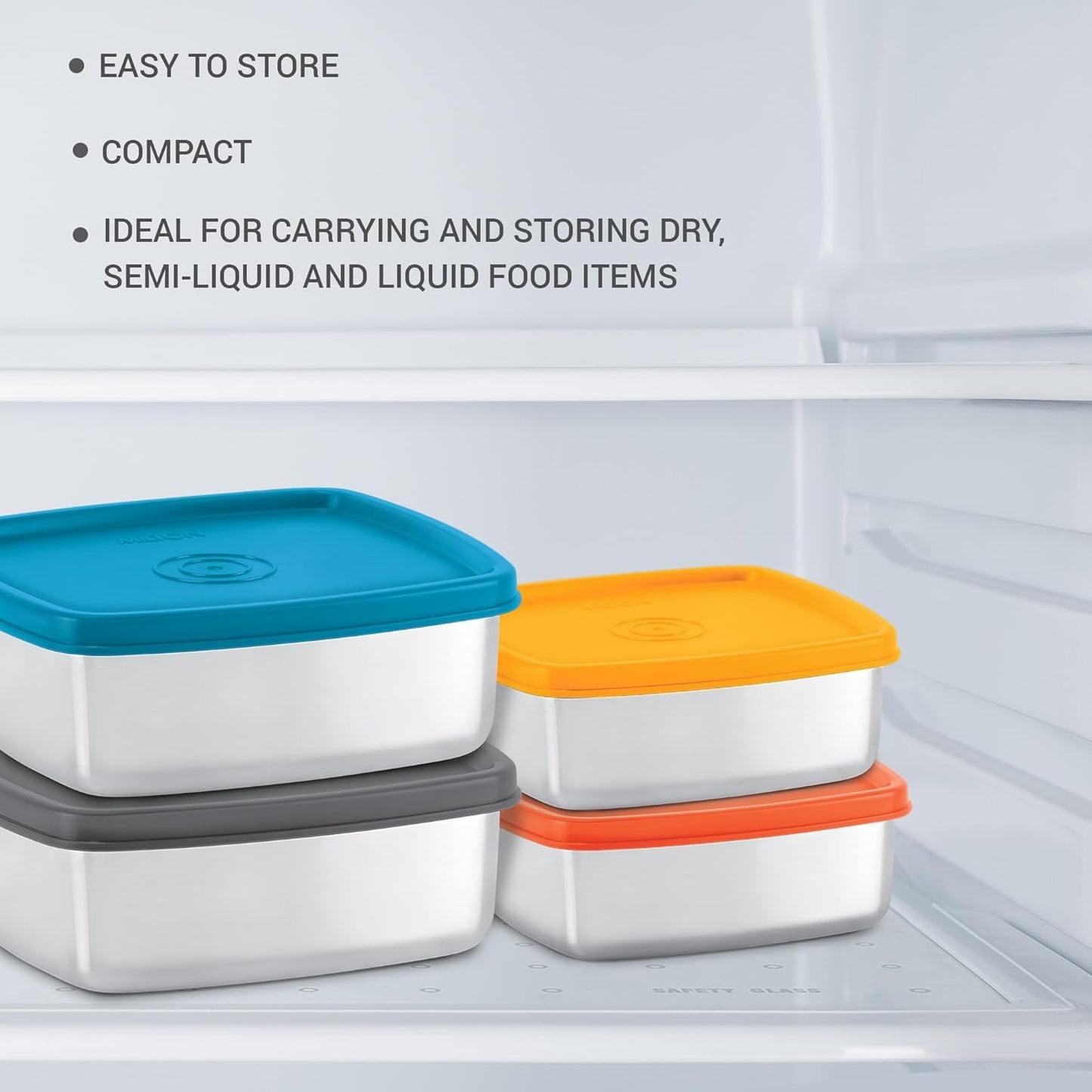 Milton Steel Pro Rectangular Lunchbox 600ML