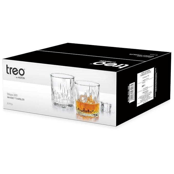 Milton Steps Whiskey Glass Tumbler 6pcs set 330ML