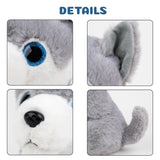 Mirada Glitter Eye Husky Dog Toy - Light Grey – 25cm