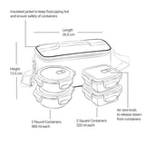 Milton All Fresh Borosilicate Omni Tiffin Grey
