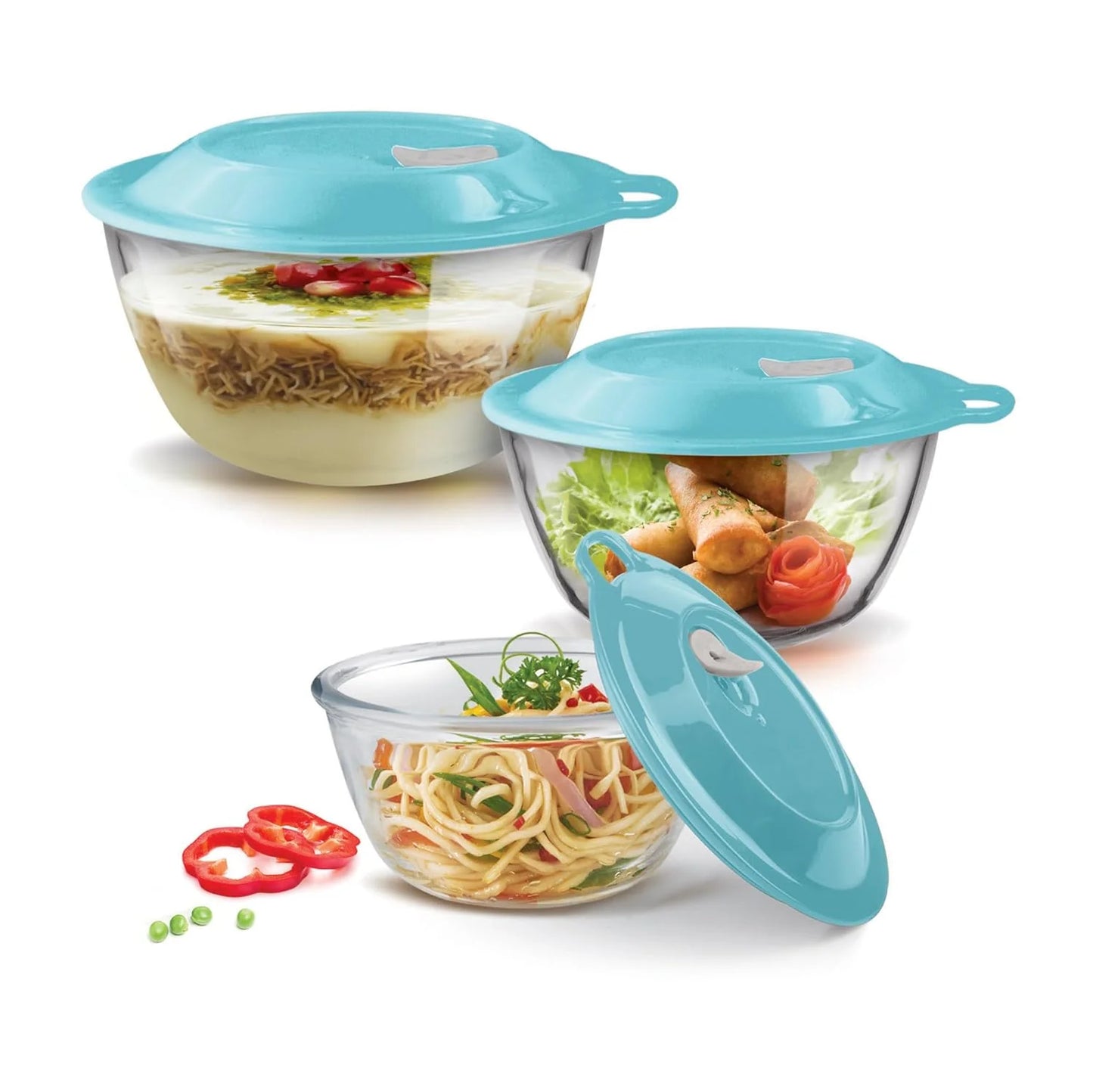 Milton Mixing Bowl 3pc Set With Eazy Lid Set of 3 - 440ML/870ML/1470ML