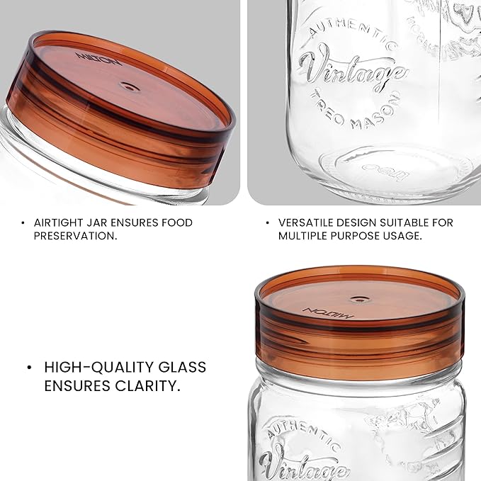 Milton Vintage Glass Jar With Lid 3pcs set 300ML