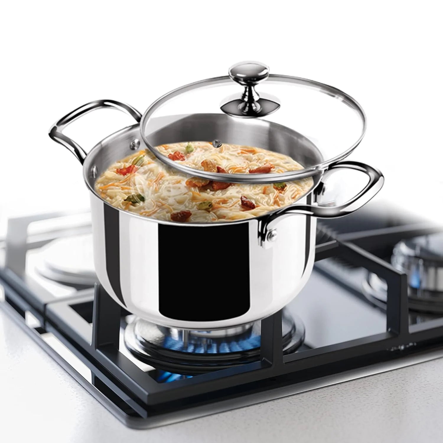 Milton Tri Ply Stainless Steel Casserole With Lid Sandwich Bottom