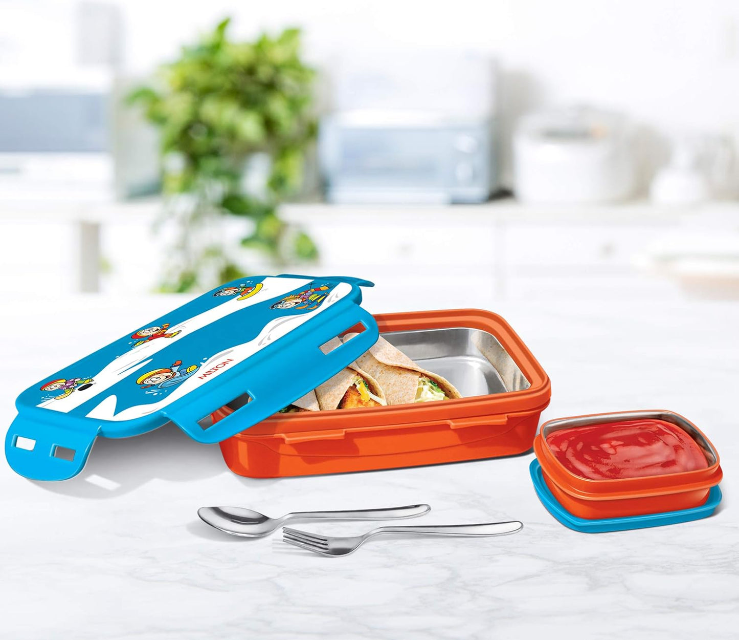Milton Steely Tiffin Mini Lunchbox Orange