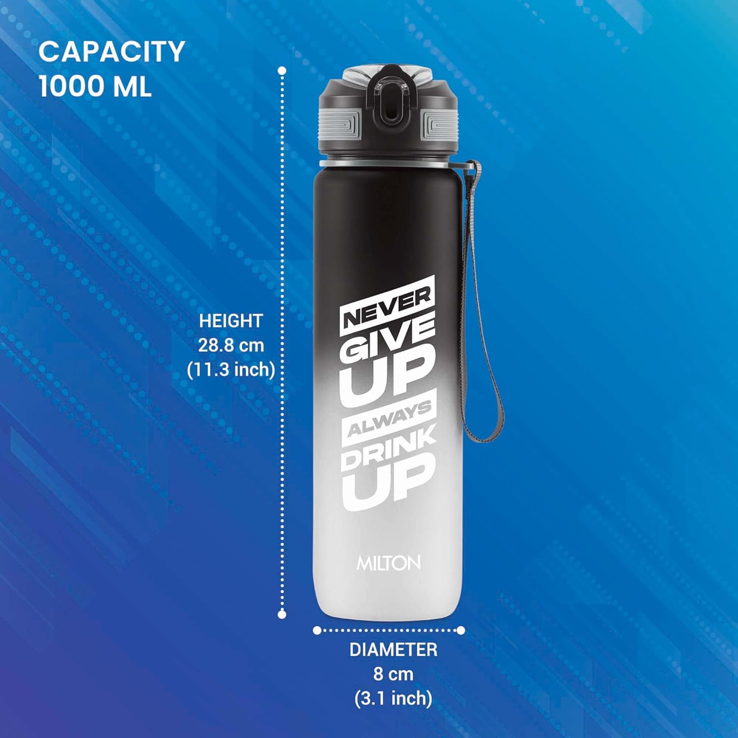 Milton Gen'Z Sipper Water Bottle Black 1000ML