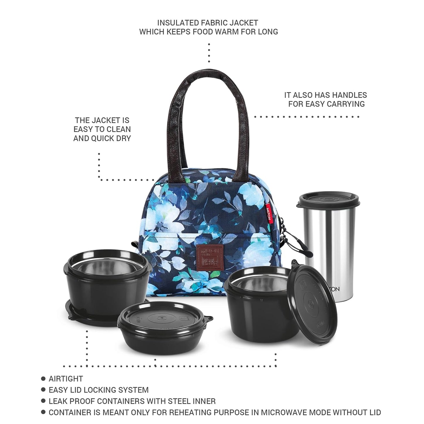 Milton Floret Lunch Box Blue