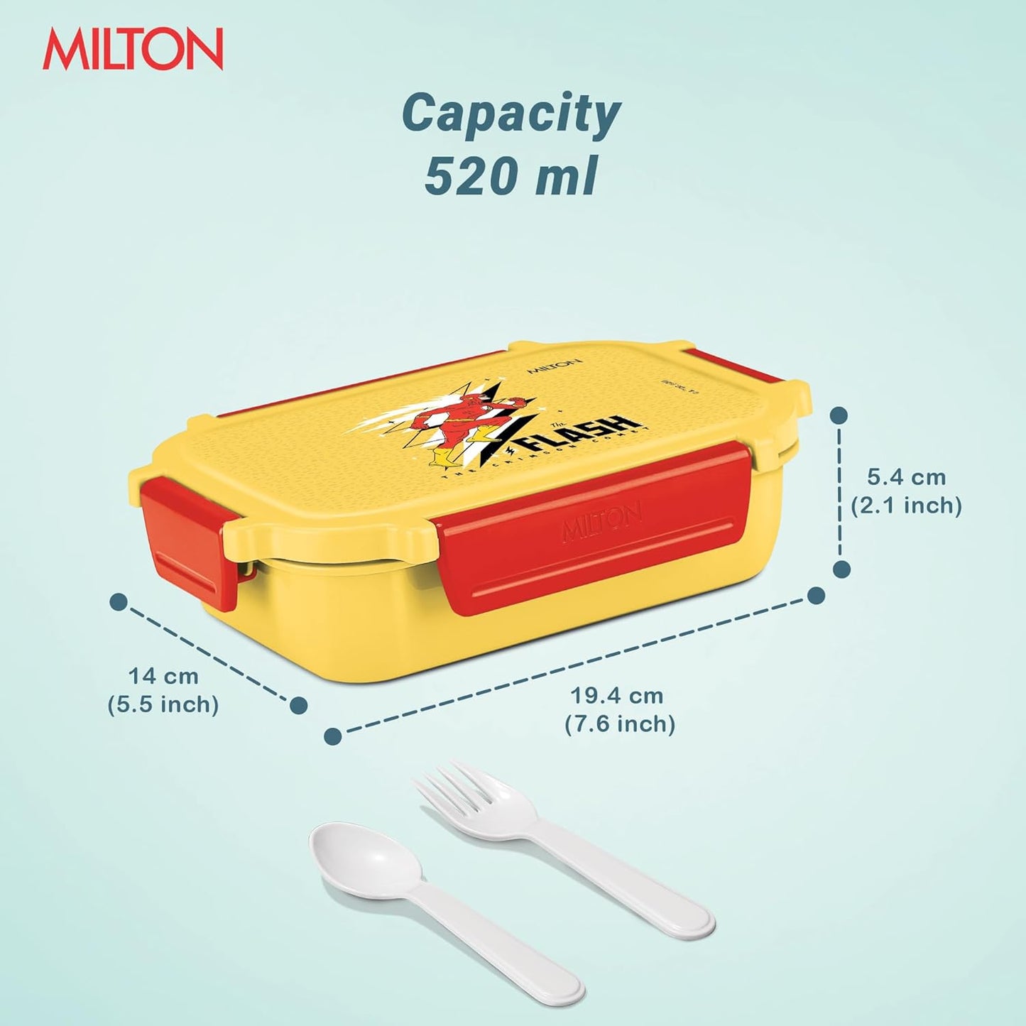 Milton Sherry Plastic Tiffin Yellow 520ML