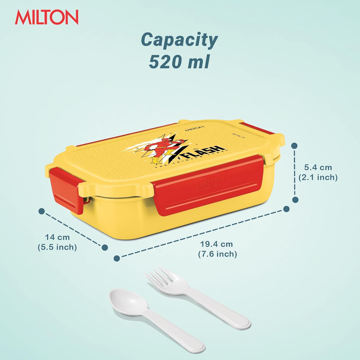 Milton Sherry Plastic Tiffin Yellow 520ML