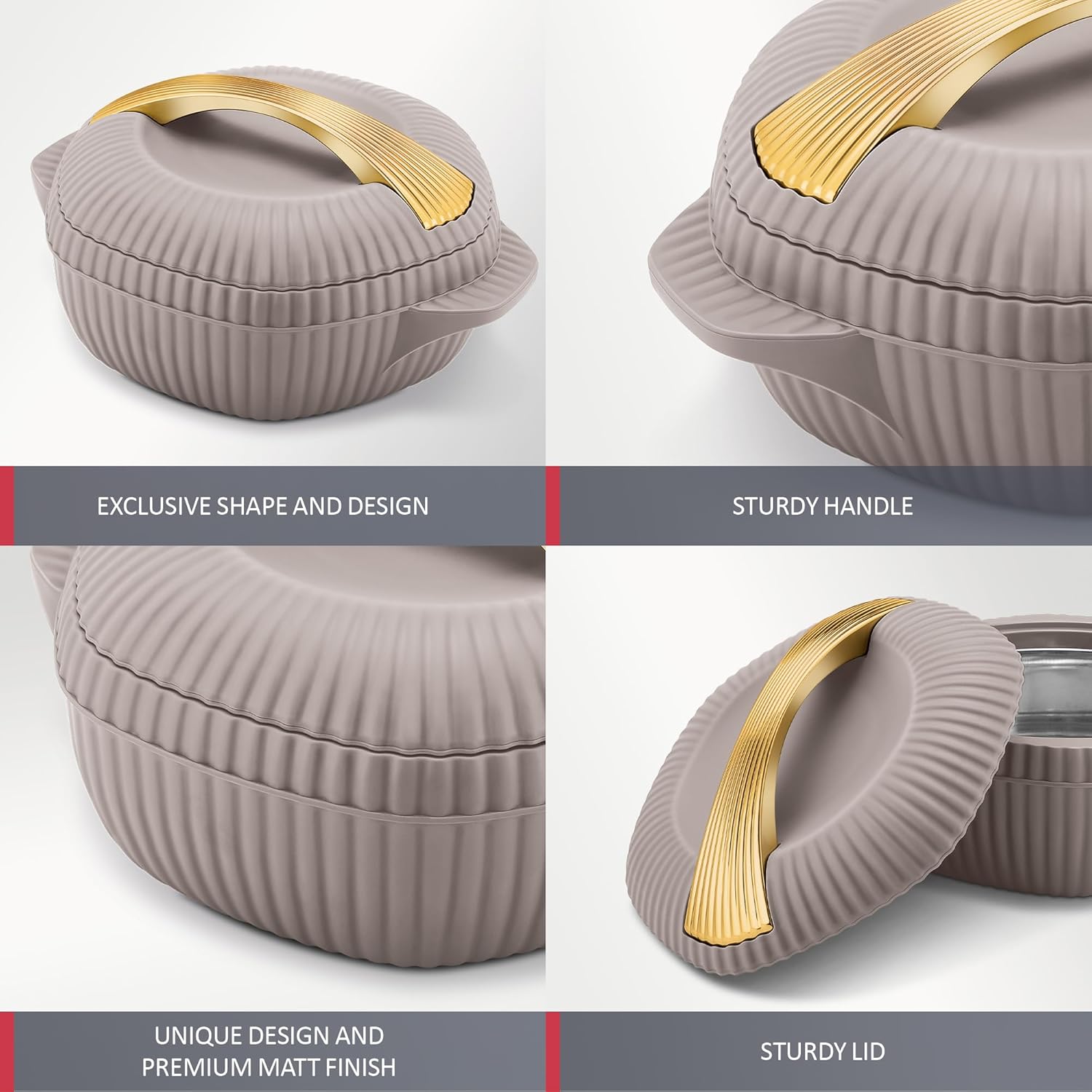 Milton Oyster Casserole Taupe Jr gift set
