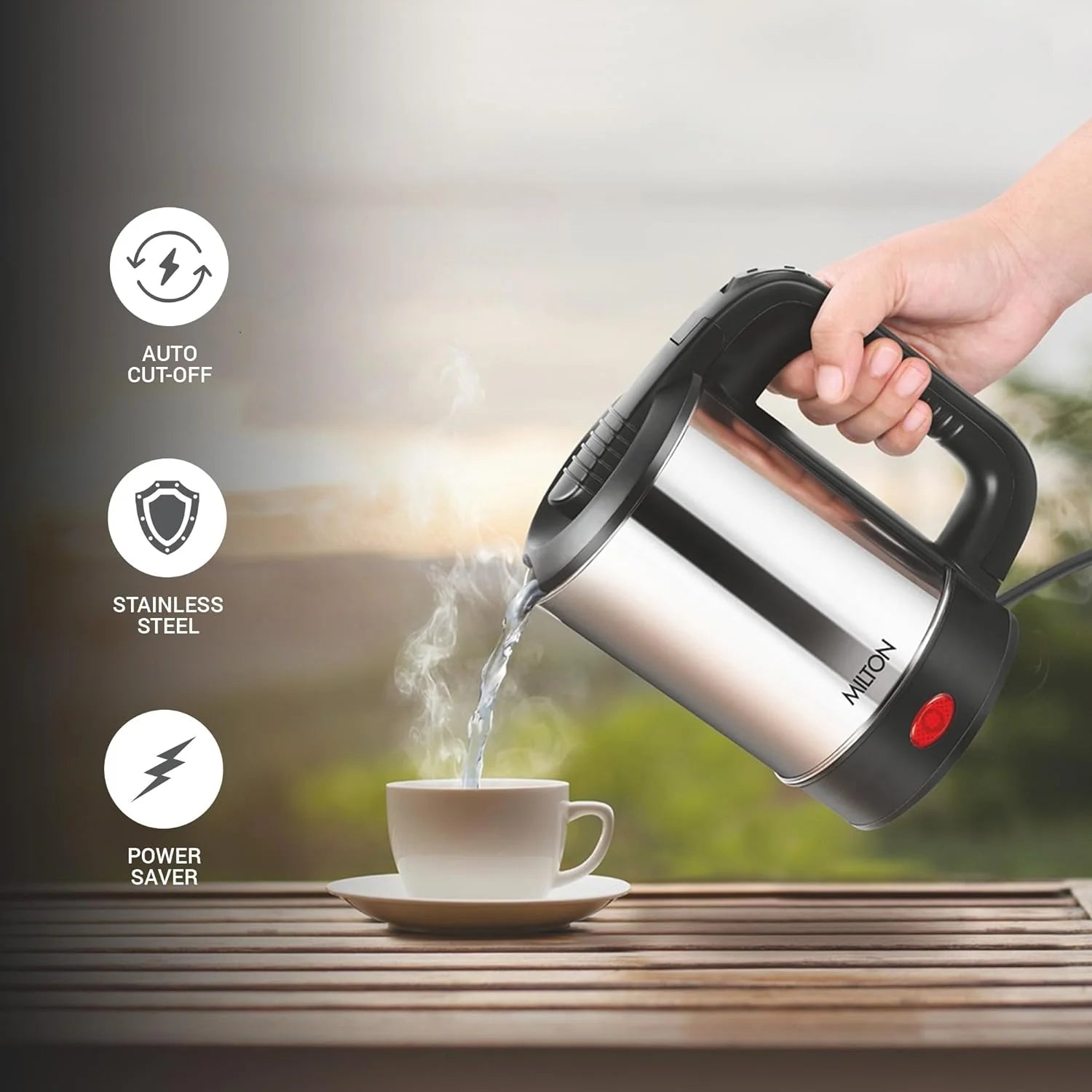 Milton Electric Travel Kettle Silver 500ML