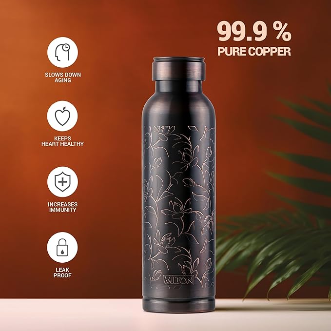 Milton Copper Swasth Design Bottle Black Lotus 940ML