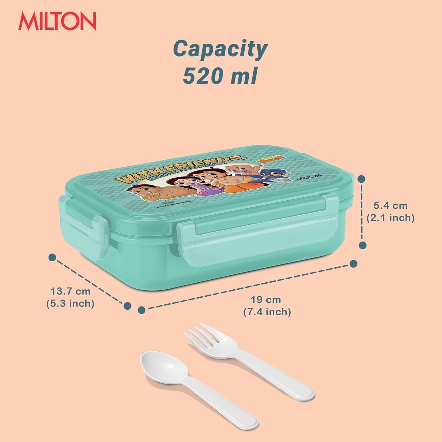 Milton Candy Plastic Tiffin Mint Green 520ML