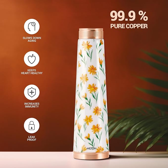 Milton Copper Delight Design Bottle Yellow Floral 915ML