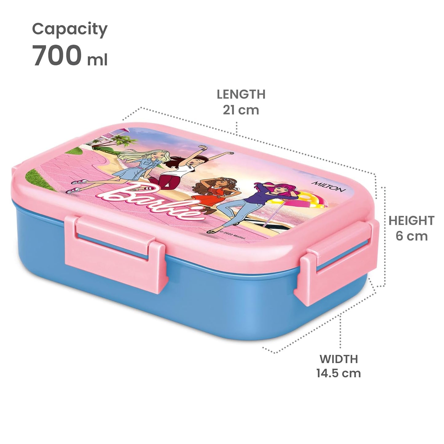 Milton Flatmate Barbie Lunchbox Blue 700ML
