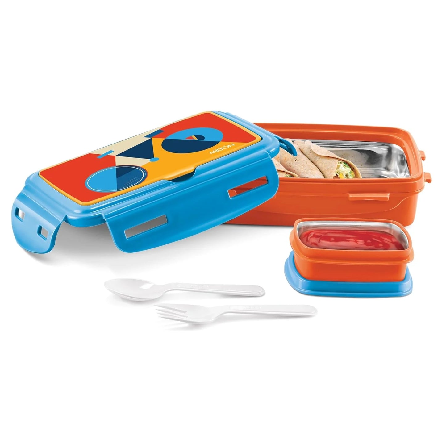 Milton Flavour Inner Stainless Steel Tiffin Box Orange