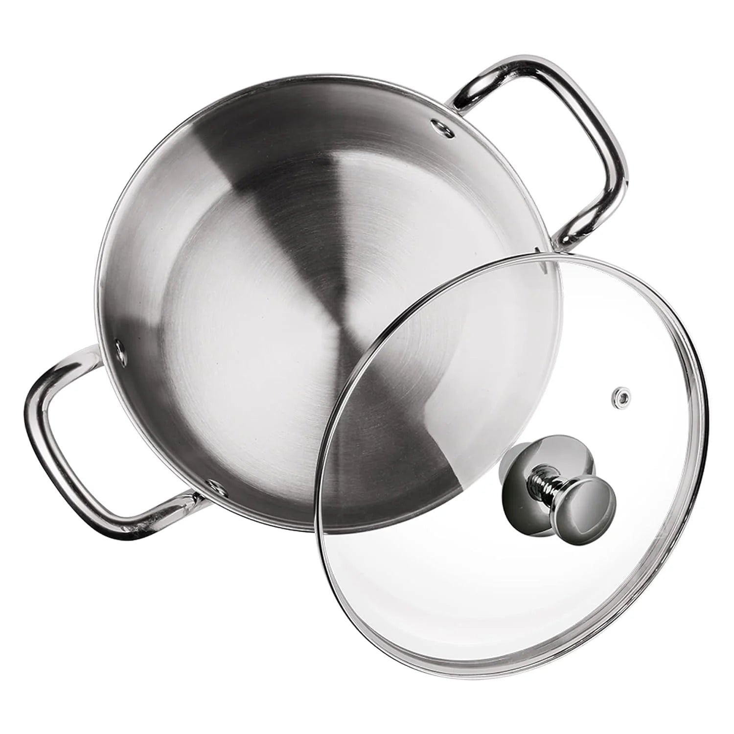 Milton Tri Ply Stainless Steel Casserole With Lid Sandwich Bottom