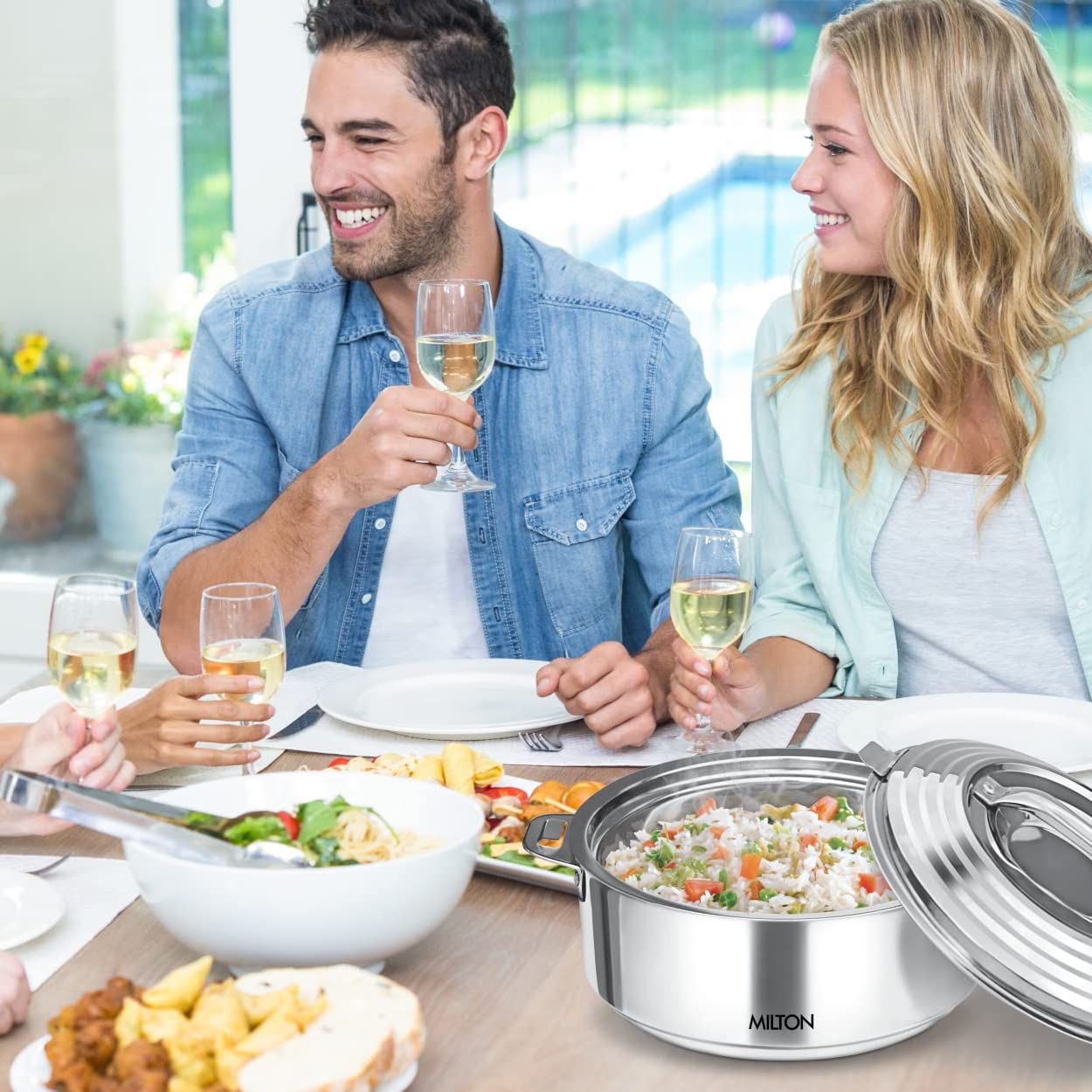 Milton Galaxia Stainless Steel Casserole 1000/1500/2500 ML 3pcs set