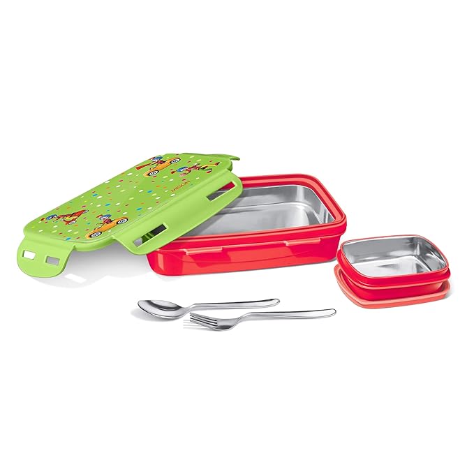 Milton Steely Deluxe Mini Insulated Lunchbox Red 400ML