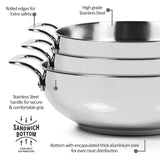 Milton Stainless Steel Kadhai with Glass Lid