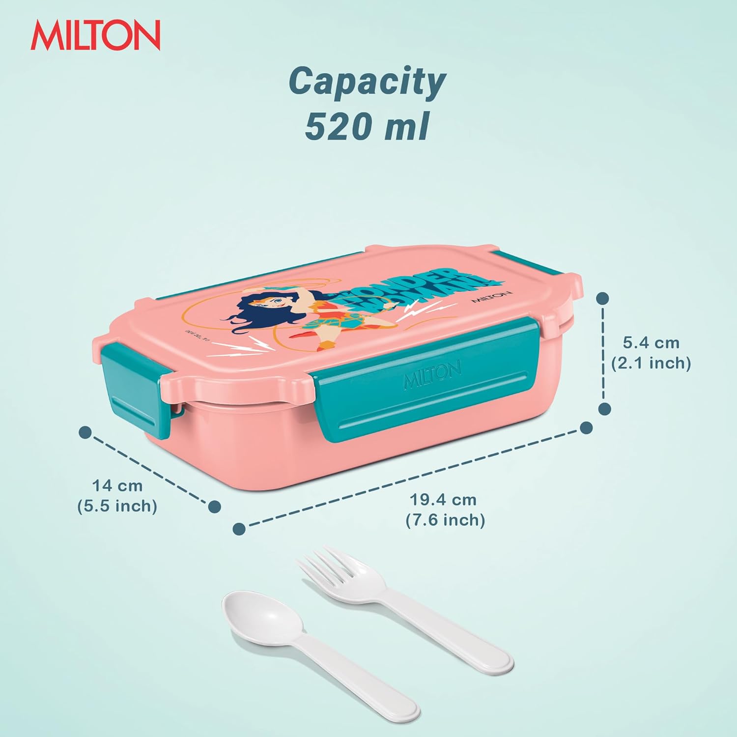 Milton Sherry Plastic Tiffin Pink 520ML