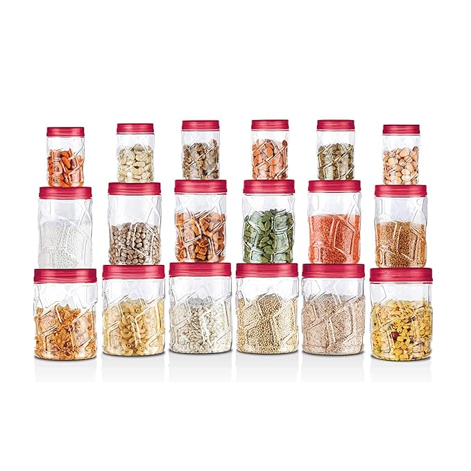 Milton Vitro Pet Airtight Jar Red Wine 18pcs set 230/600/1200ML
