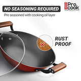 Milton Cast Iron Kadai with Enamel Coating Red
