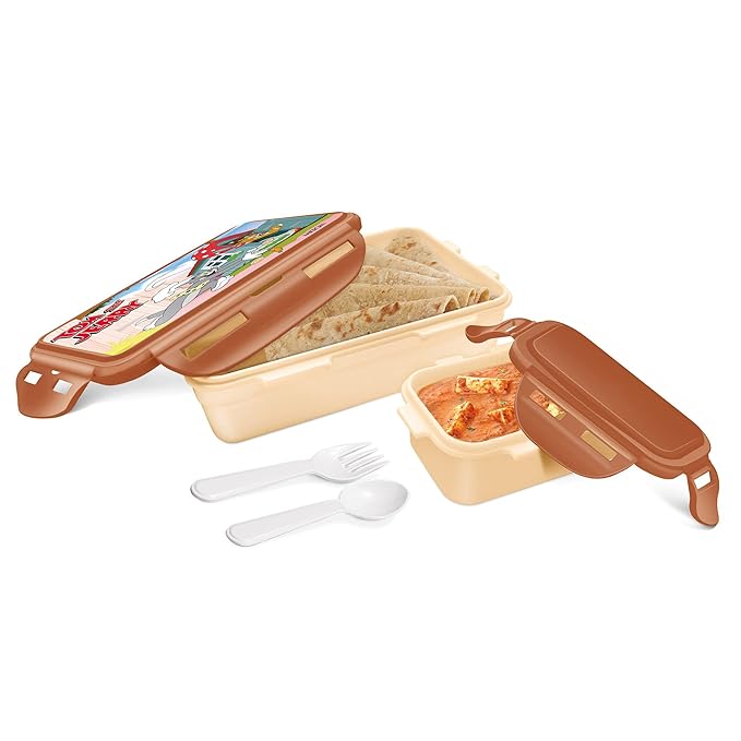 Milton Mini Fun Treat Super Hero Plastic Tiffin Ivory