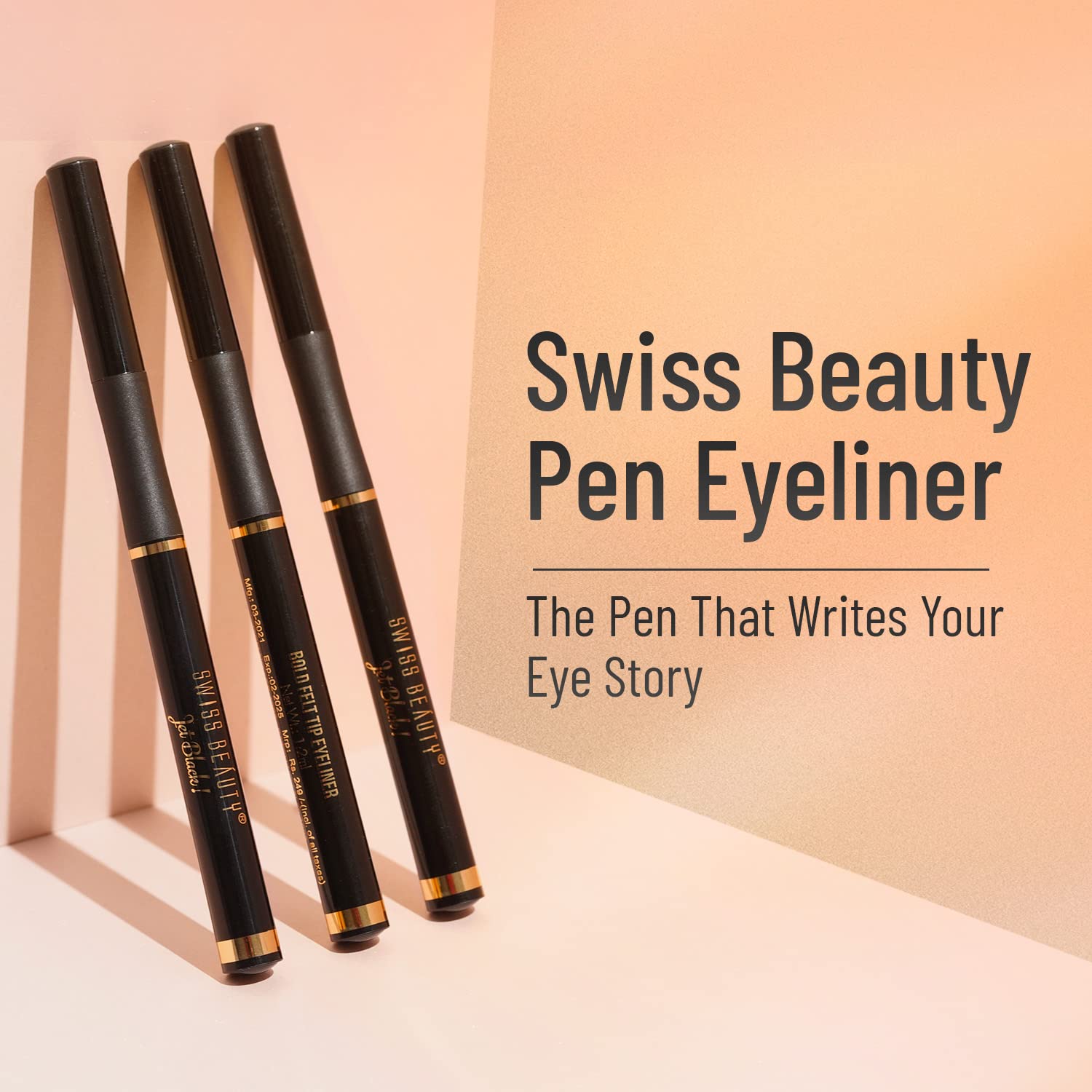 Swiss Beauty Bold Felt Tip Eyeliner - Jet Black