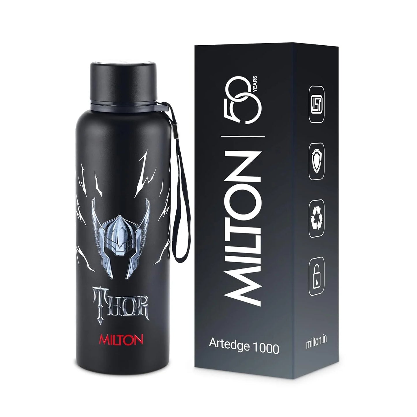 Milton Marvel Thor Artedge Water Bottle Black 1000ML