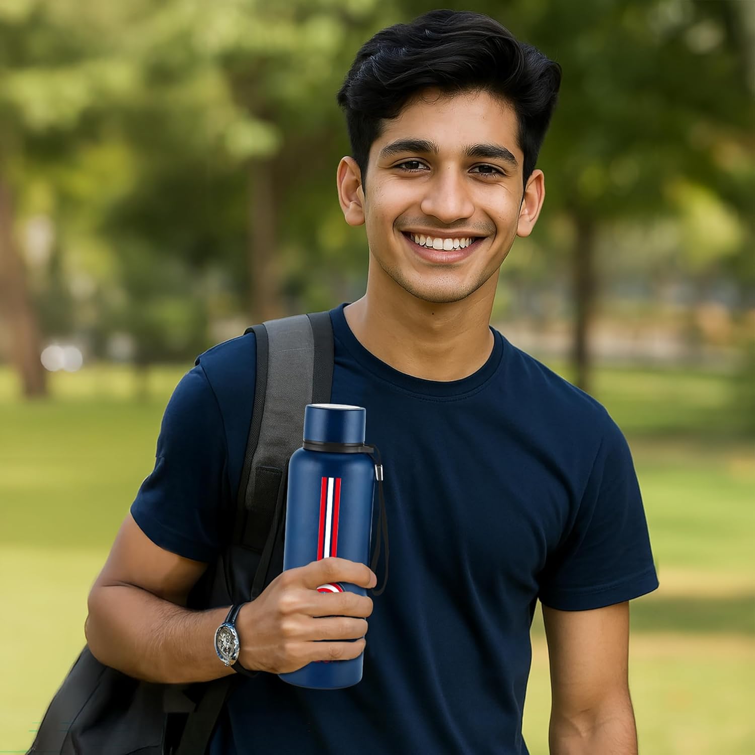 Milton Marvel Captain America Artedge Water Bottle Blue