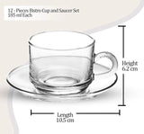 Milton Bistro Cup N Saucer 12pcs set