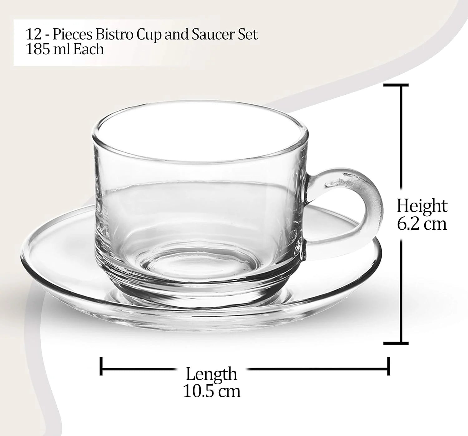 Milton Bistro Cup N Saucer 12pcs set