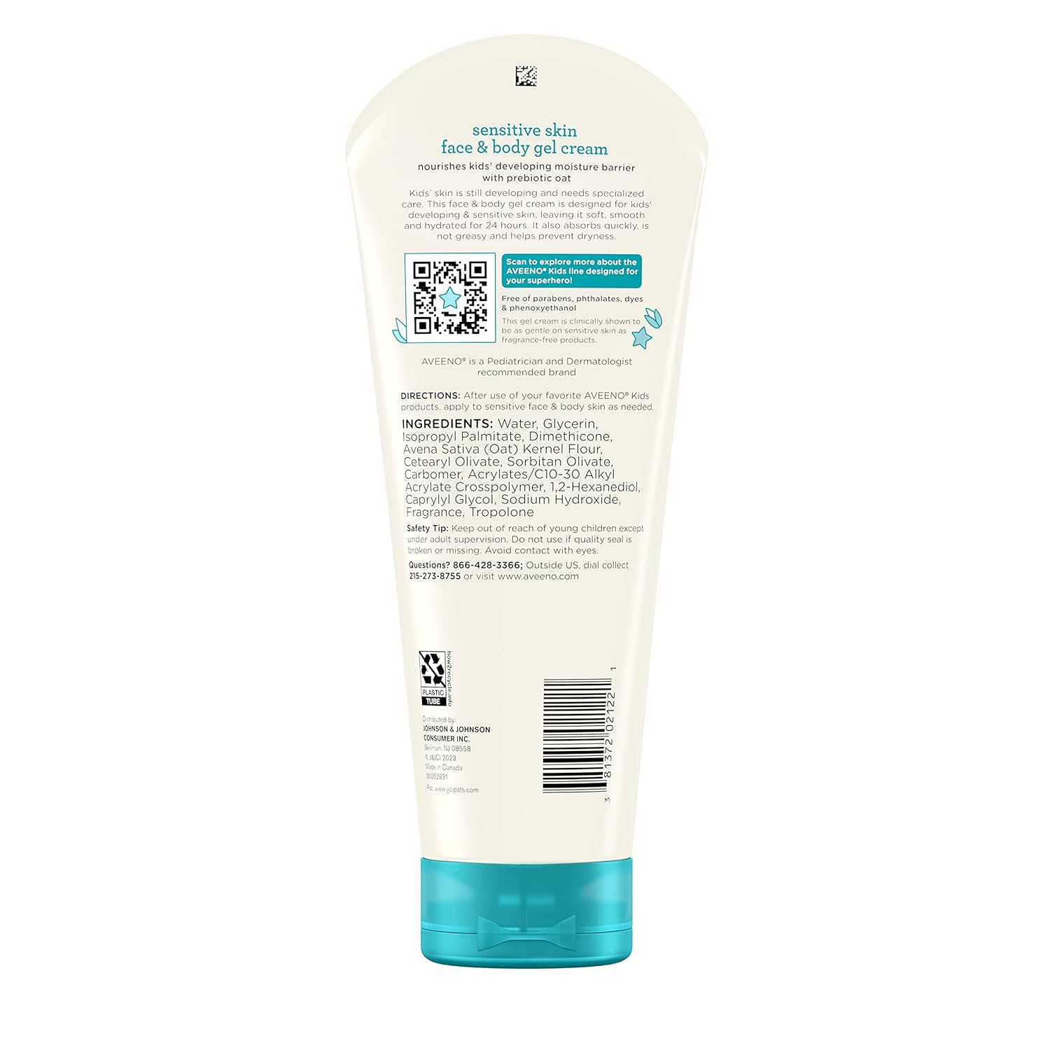 Aveeno Baby Sensitive Skin Face & Body Gel Cream For Kids - 227gm