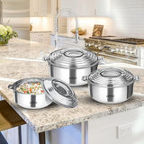 Milton Galaxia Stainless Steel Casserole 1000/1500/2500 ML 3pcs set